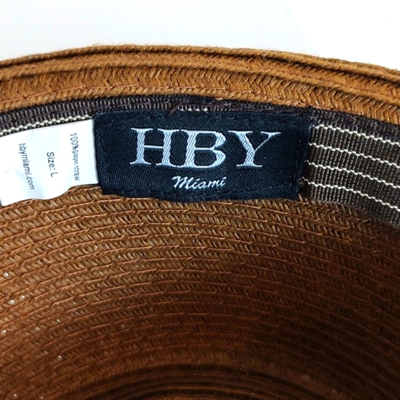 HBY Miami 100% Paper Straw Fedora Hat/ Size L - Picture 6 of 8